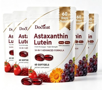 14-in-1 Astaxanthin 24mg & Lutein 40mg with Zeaxanthin Supplements US 1-5 pack