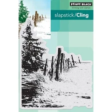 New Penny Black Rubber Stamp TRANQUIL BEACH scenic landscape cling 