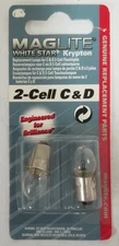 MagLight White Star 2 Cell C & D Replacement Bulbs