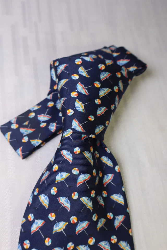 LES COPAINS 100% 丝绸领带领带意大利制造复古经典 — 第 3/4 张图片