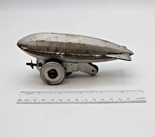 Vintage Tin Pull Toy Zeppelin Blimp Toy 