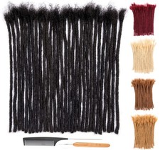 DAIXI 12" 10 Strands 100 Real Human Hair Dreadlock Extensions 0.6cm Thick