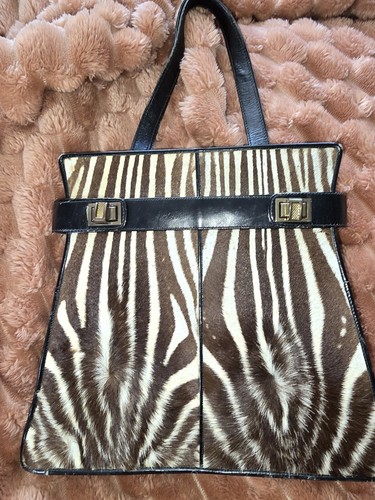Vintage GENUINE Zebra FUR handbag
