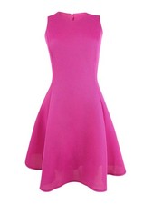 DKNY Women's Sleeveless Mesh Fit and Flare Dress (2, Cosmo Pink) 802892086762