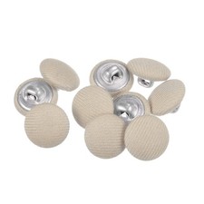 10pcs Fabric Cloth Covered Button 12.5mm Metal Round Sewing Buttons Beige 