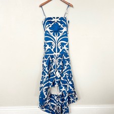 New Andres Otalora Joya Tiered Cotton Poplin Maxi Dress Women’s Size 0