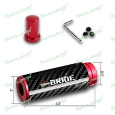 Bride Carbon Red Aluminum Car Handle Hand Brake Sleeve Universal Fitment Cover Bride Carbon Red Aluminum Car Handle Hand Brake Sleeve Universal Fitment Cover