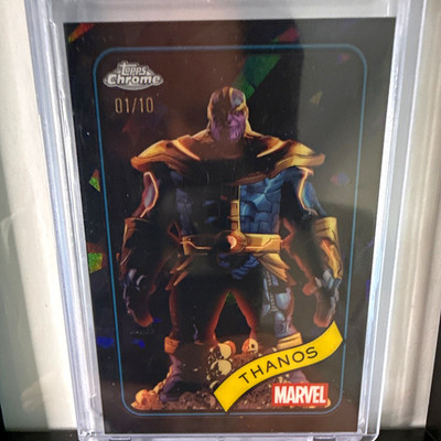 Topps 2025 Topps Chrome Marvel Thanos #158 Parallel Serial Numbered 01/10 SSP