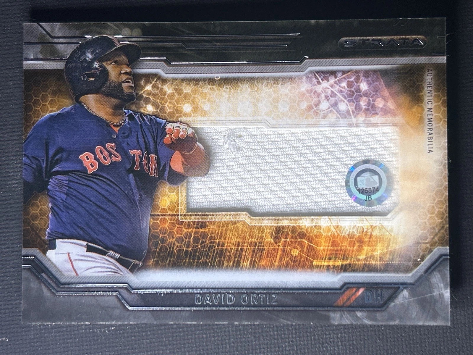 2015 Topps Strata Clearly Authentic Relics David Ortiz /50 Game Worn Jersey view 1