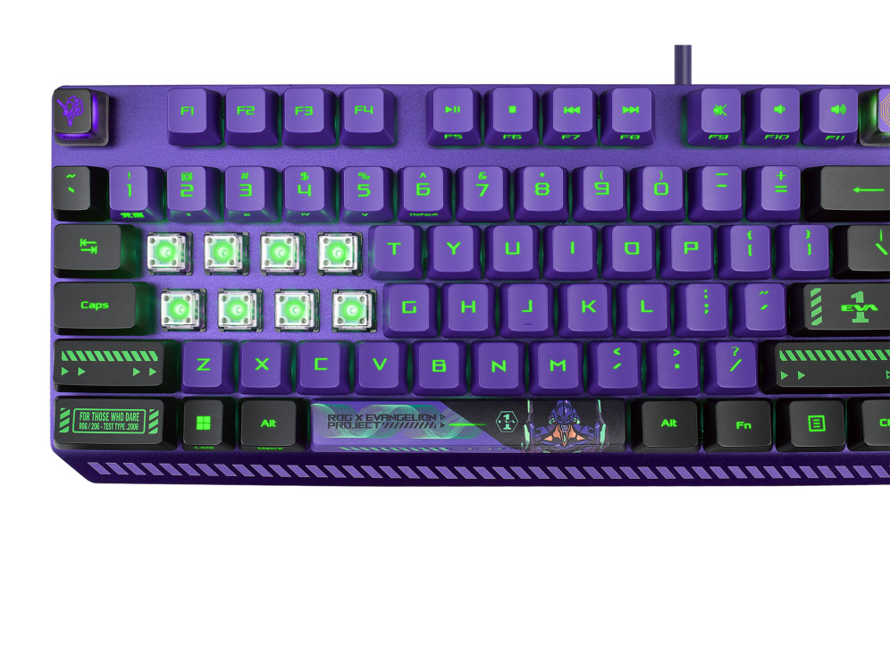 Teclado EVANGELION EVA-01 ASUS ROG Strix Scope RX edición limitada