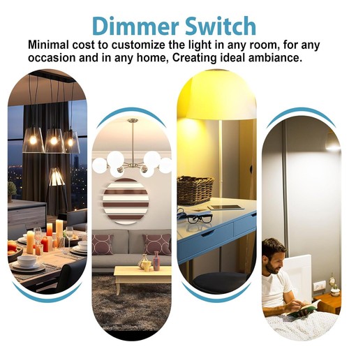 30 Packs Single Pole / 3-Way Decora White Dimmer Switch 15A 120V ETL Listed - Picture 8 of 8