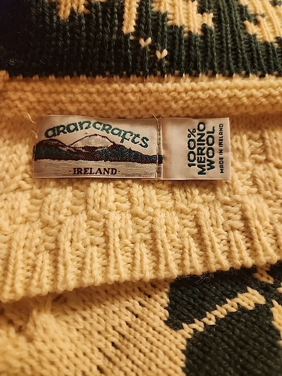Aran Crafts Blanket Lap Size Four Leaf Clover Merino Wool Irish St Patricks