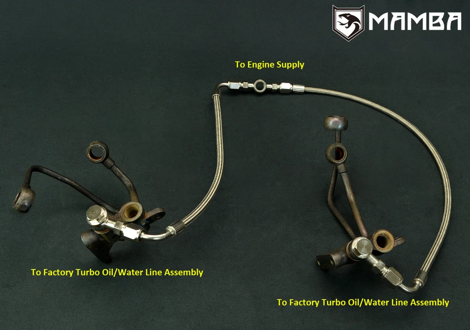 Kit de línea de alimentación de aceite Twin Turbo para Nissan RB26DETT SKYLINE GTR/para fábrica TB25 Foto 3 de 4