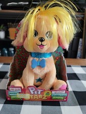 Pet Starz Beige Dog W/ Yellow Hair Repeats What U Say Whips Hair Interactive NEW