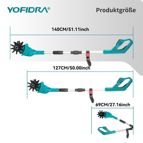1000W Elektro Akku Motorhacke Bodenhacke Kultivator Gartenfräse Für Makita 18V - Bild 9 von 14