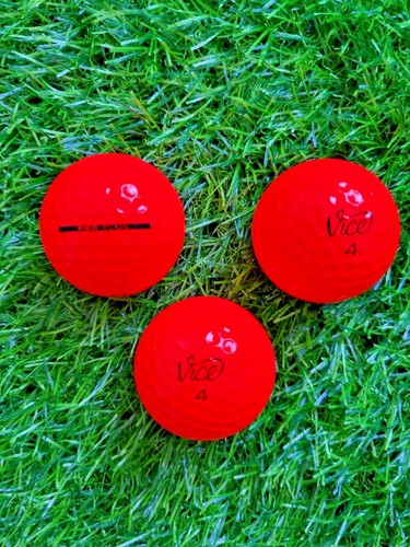 Vice Golf PRO PLUS NEON RED Balls New Sleeve - 3 Balls - Picture 5 of 9