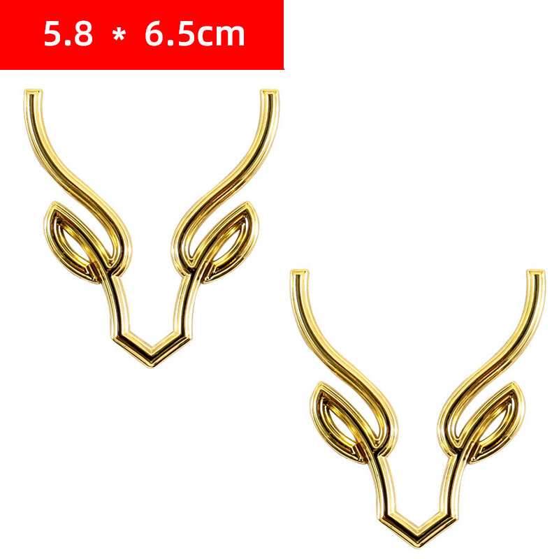 3D Metal Deer Antler Car Trunk Rear Fender Side Emblem Badge Decals