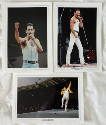 ICONIC FREDDIE MERCURY PHOTOS X3 CLEARANCE OFFER QUEEN LIVE AID