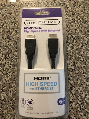 Infinitive HDMI Cable, High Speed With Ethernet. 4K 6  Feet