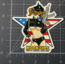 HOOK-UPS Skate STICKER USA Gun Star Girl skateboards helmets decal hentai L
