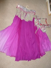 Bauchtanz Rock Bauchtanzrock Schleier 36-38 pink fuchsia purple  