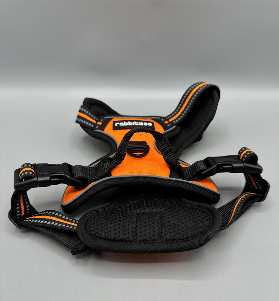 Dog Harness No-Pull with 2 Leash Clips Adjustable Orange Size Small