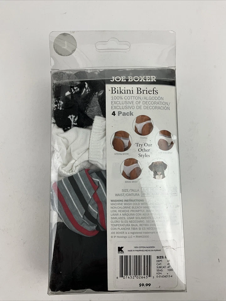 Vintage Kmart Joe Boxer Men’s String Bikini 4 Pack 100% Cotton Size Large 36-38 - Image 2 of 4