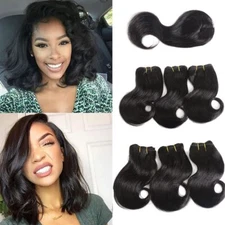 Short Brazilian Virgin Hair Body Wave 4Bundles 10" With Closure 8" Bob Weave