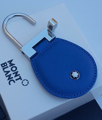 NEW MONTBLANC MEISTERSTUCK ICONIC KEY FOB STAINLESS STEEL/ONYX #14085
