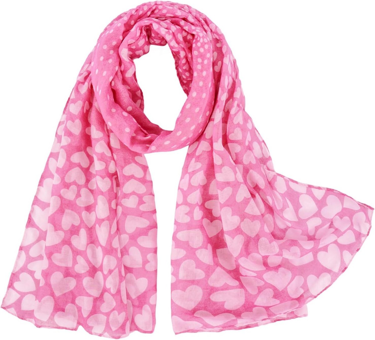 Women Fashion Heart Stripe Warm Shawl Scarf