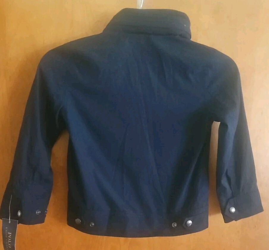 Polo Ralph Lauren Pony giacca a vento con cappuccio capospalla blu navy ragazzo taglia 5 nuova