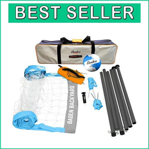 Durable Backyard Volleyball Net with Heavy-Duty Poles and Easy Setup Included