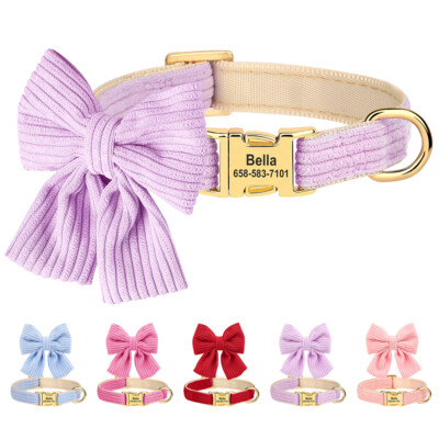 Personalisiertes Hundehalsband Soft Fliege Halsband Graviert Name Telefonnummer