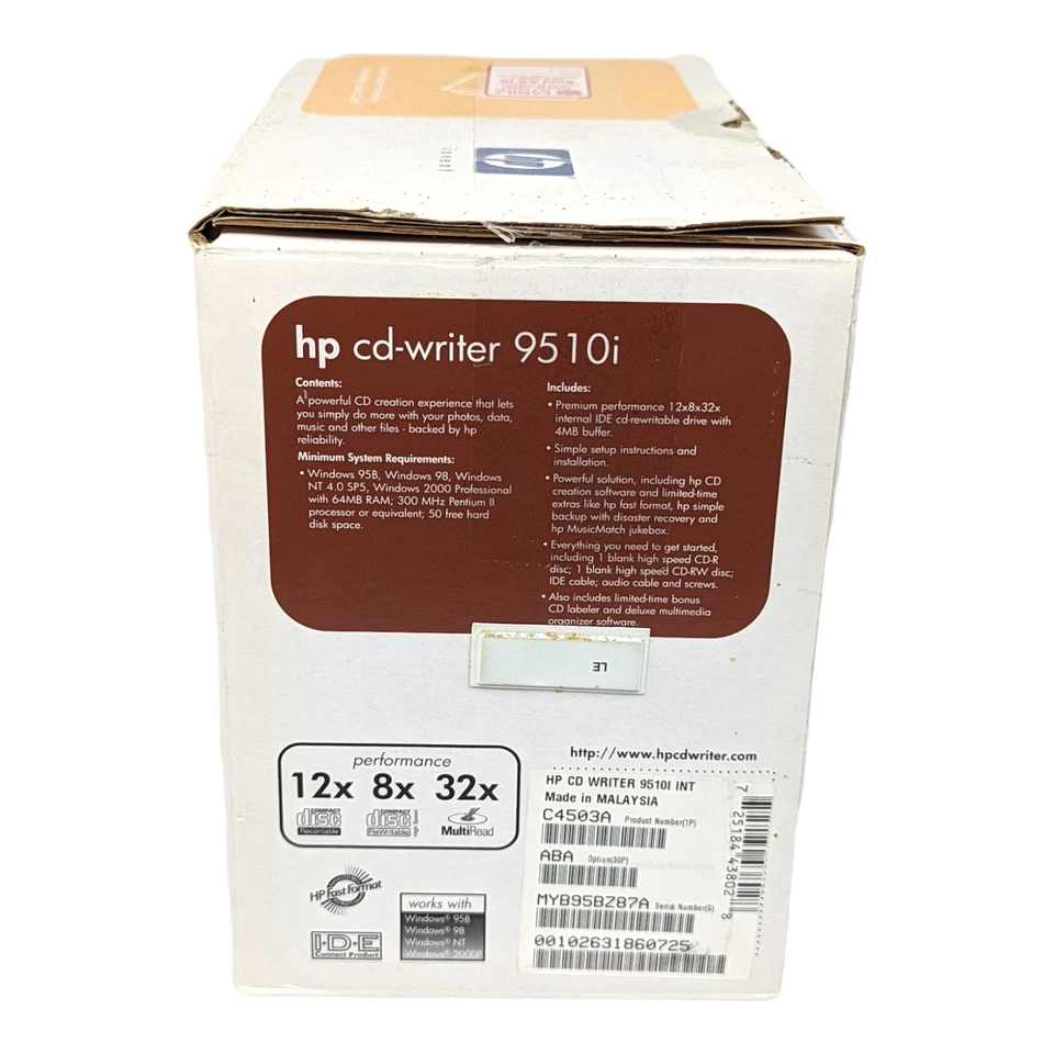 HP CD Writer 9510i 12x 8x 32x CD-Rewritable Drive Internal Ide Kit Open Box - Image 4 of 4