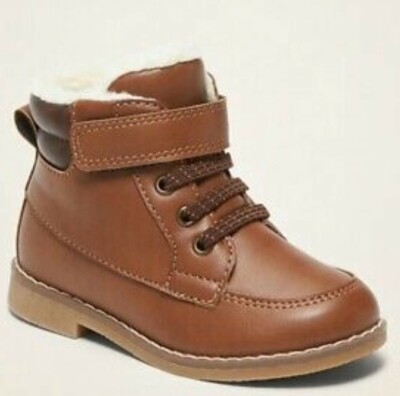 OLD NAVY Sherpa Lined Boots Hiking Shoes Toddler Boys Sz NEW