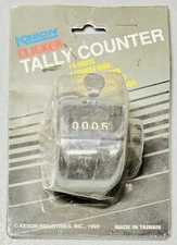 Vintage 1993 KESON Clicker Tally Counter # TM100 4 Digit Metal Housing New NOS