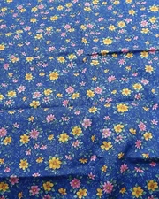 MVP Collection Fabri-Quilt Inc Patt 937 Fabric 1 Yard Yellow Pink Flowers