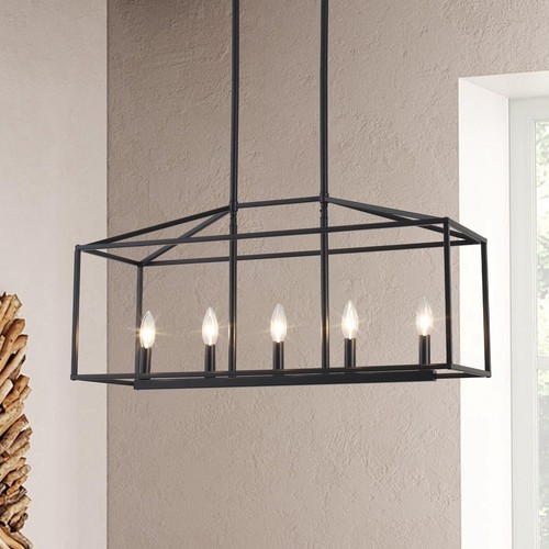 Dining Room Chandelier 5 Light Kitchen Island Light Modern Farmhouse Chandeli...
