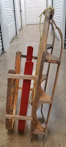 LL Bean Kids Wooden Pull Sled Vintage - Picture 3 of 4