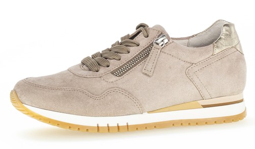 Gabor Comfort Halbschuh 86 378 31 Beige Nubukleder Schnürschuh Sneaker Einlage - Imagen 2 de 5
