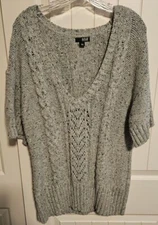 A.N.A. V Neck Sweater Women's Size PXL Gray