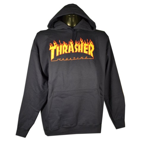 Thrasher - Felpa Unisex - FLAME LOGO HOOD - 654 - Colore Navy - Taglia XL |  eBay