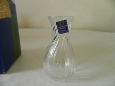 Boxed Vintage Dartington Crystal Roman vase with mini ripple pattern