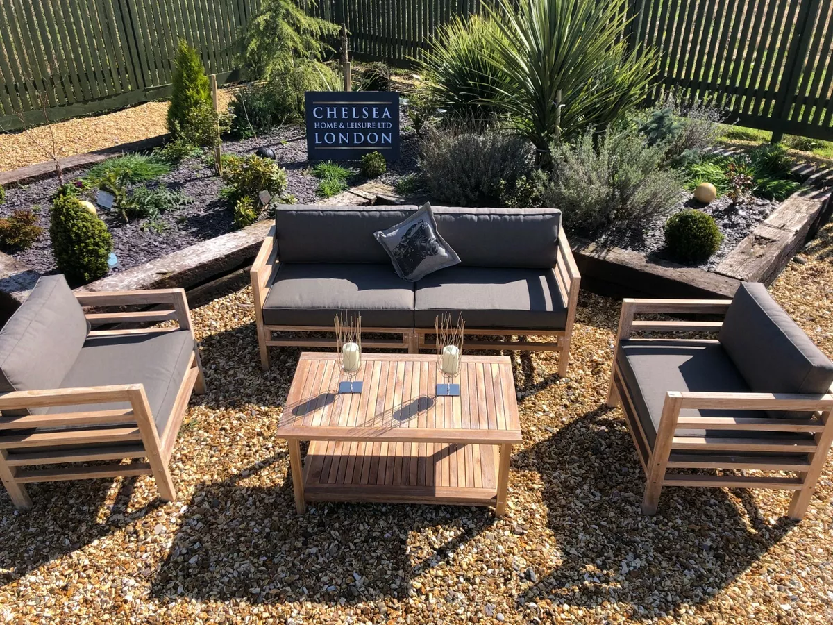 Teak garden furniture sofa set with coffee table eBay
