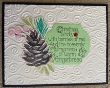 Painted Christmas holiday season card kit of 6 made w/ Stampin' Up!