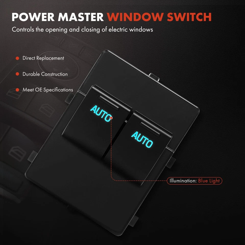 Interruptor de ventana eléctrica del lado del conductor delantero para Ford Mustang 2005 2006 2007 2008 2009 Foto 3 de 4