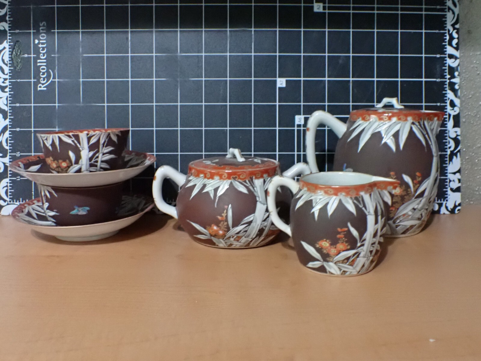 Japanese Vintage Kutani Hand Painted Tea Set eBay