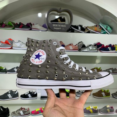 Converse All Star Gris Carbón Plata Tachuelas Plata [Producto Personalizado  | eBay