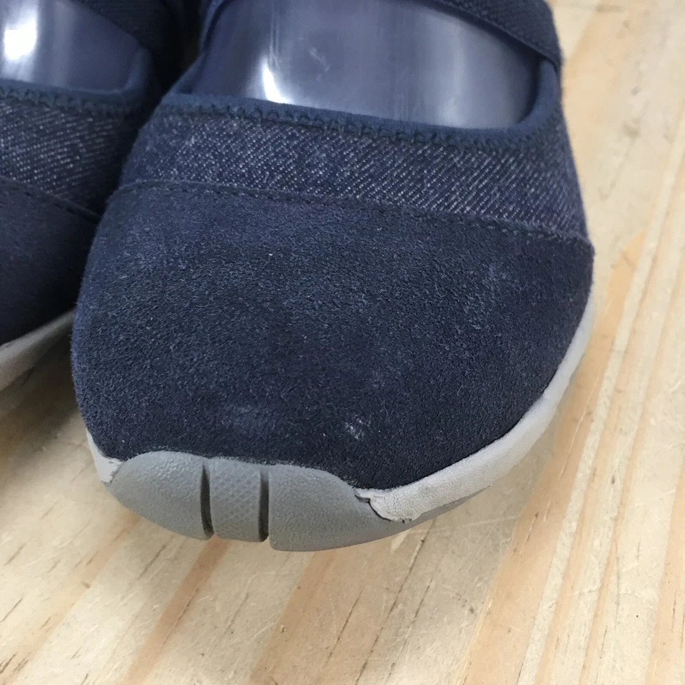 Zapatos Lands End para mujer 7B Tenis Cuero Azul Sin cordones Informales Punta Redonda Parte Superior Baja Foto 4 de 4