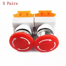5kit Emergency Stop Switch Push Button Mushroom Emergency Shut Off Switch Button